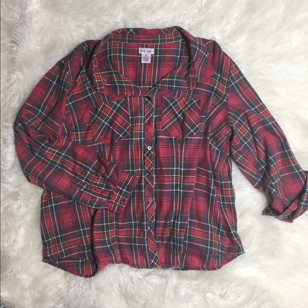 Faded Red Plaid Flannel 2x